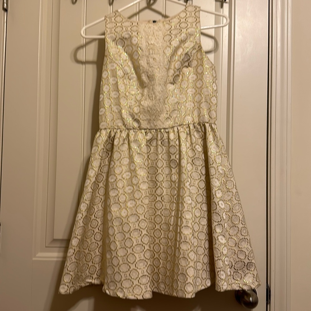 Cream and gold dress!